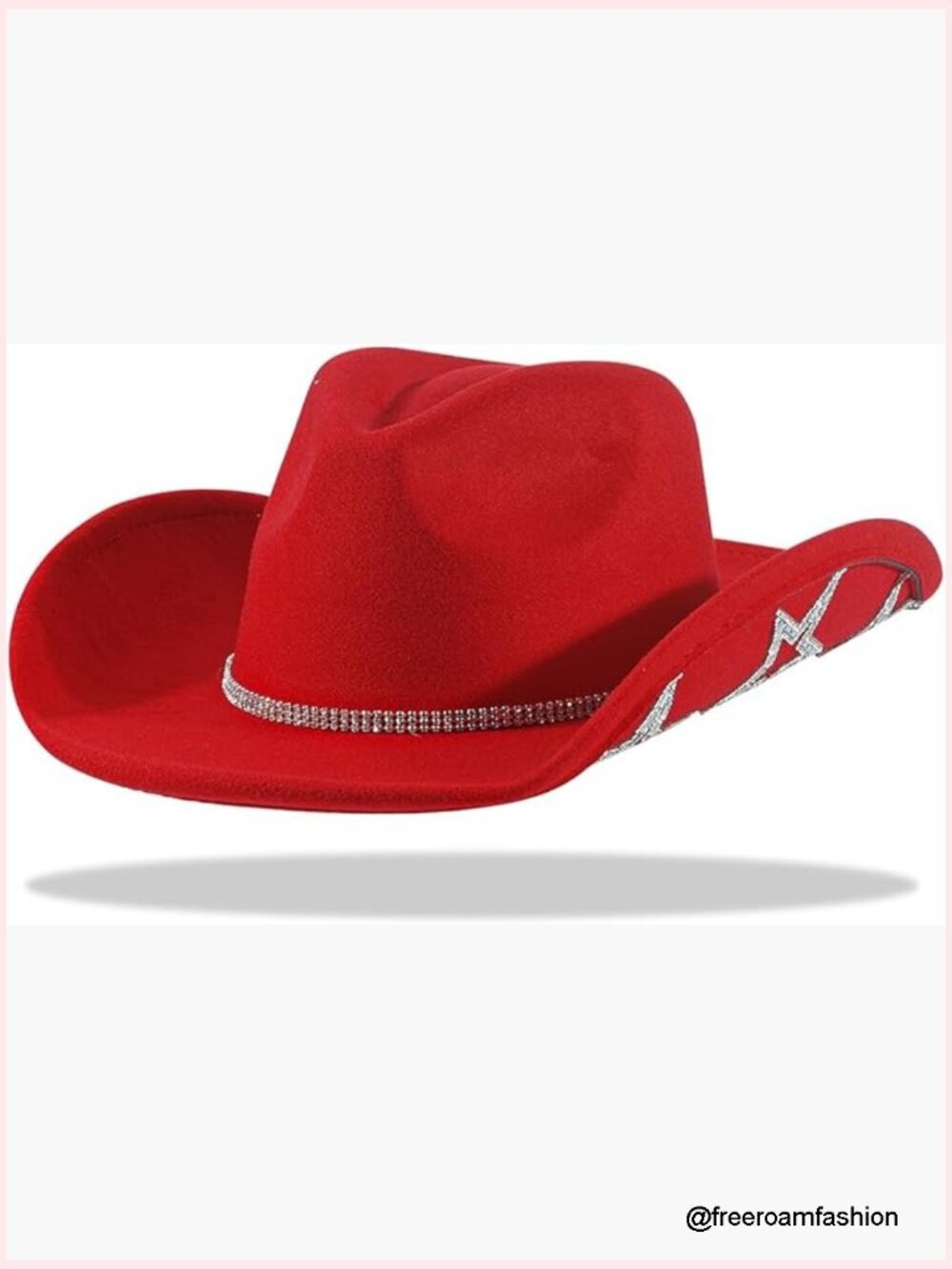 Rhinestone Cowboy Hat Womens Sparkly Wide Brim Cowgirl Hat Glitter Size M-L